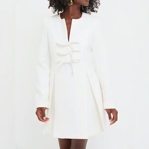 TUCKERNUCK - S White Crepe Blair Bow Coat Dress